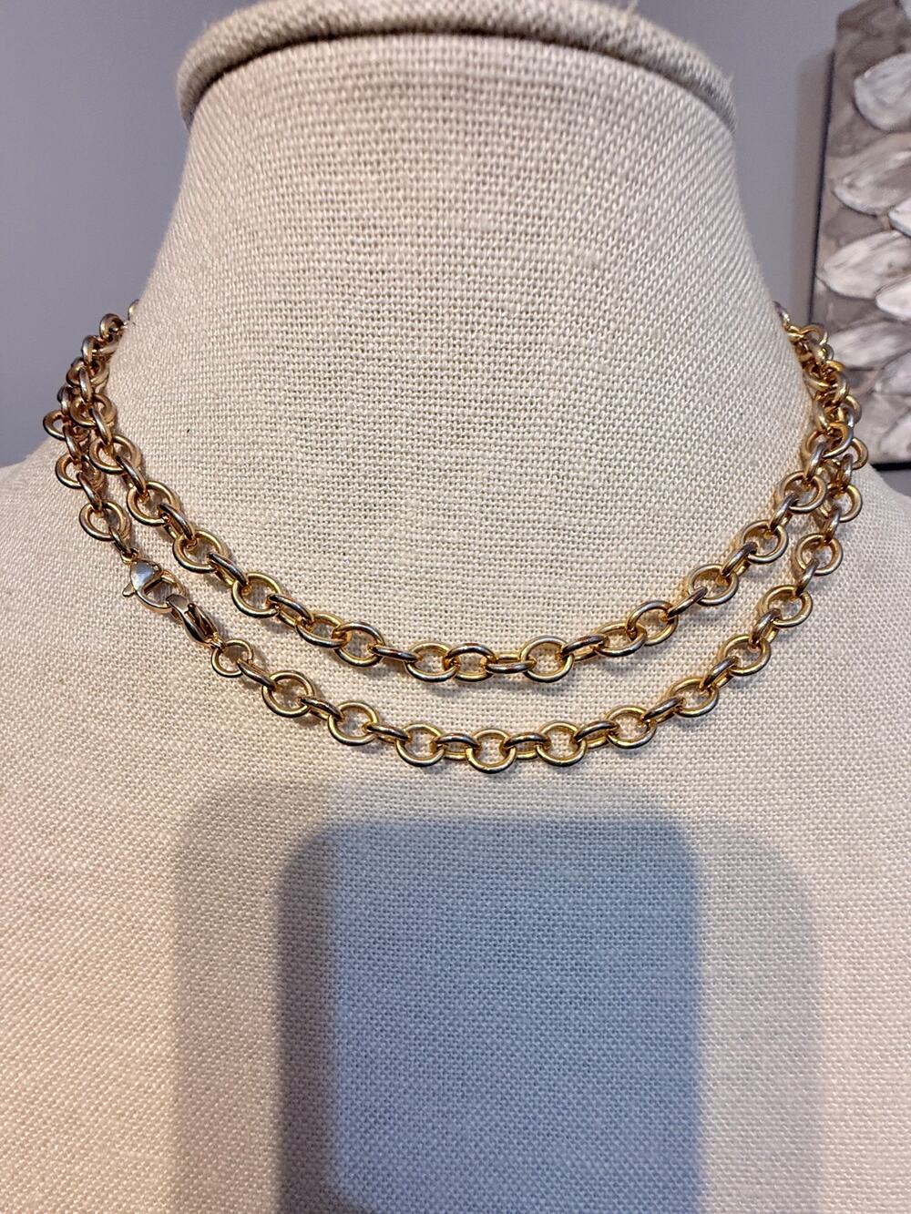 Origami Owl Gold Tone Double Chain Necklace 30”